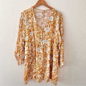 Impressions Boutique Floral and Animal Print Flowy Tunic Top Sz 2X